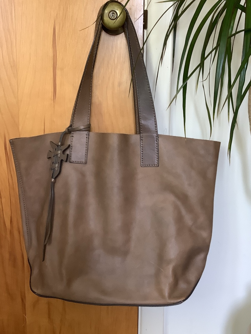 Frye Neutral Taupe Leather Tote